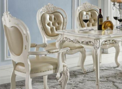 Classic dining set, armchair, furniture table, 5 pieces. Dining room Baroque Solid wood