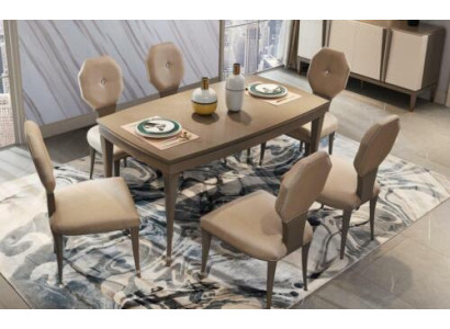 Chair Set 6x Chairs Dining room Suite Living room Upholstery Set Solid wood