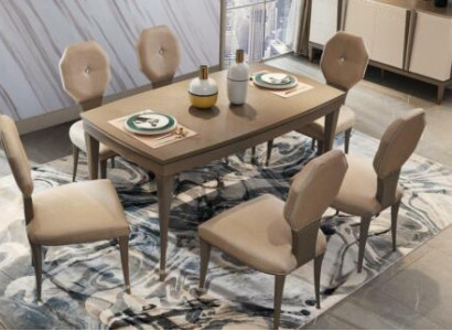 Chair Set 6x Chairs Dining room Suite Living room Upholstery Set Solid wood