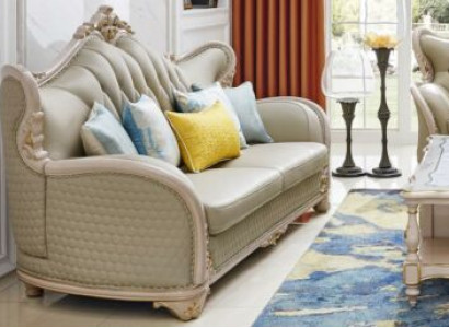 Design Upholstery Leather Sofa Sofas Three Seater 3 Seater Living room Couches Solid wood