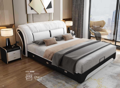 Bed Upholstery Design Luxury Double Hotel Marriage Sleep Room Leather 180x200cm Beds