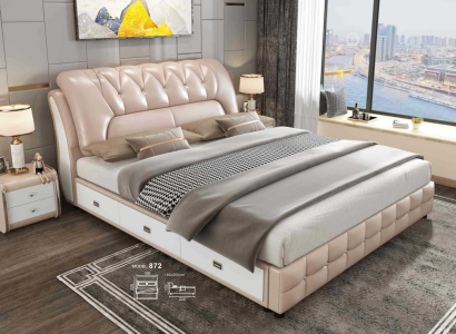 Designer Bed Upholstery Design Luxury Double Hotel Beds 180x200cm