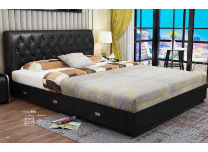 Chesterfield Designer Bed Bedroom Textile Leather Upholstery Italian