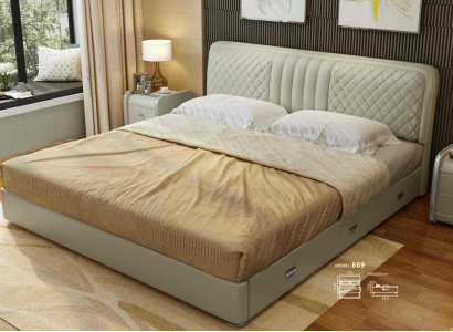 Fabric Design Bed Double Beds Luxury Marriage Modern Hotel Frame Sleep