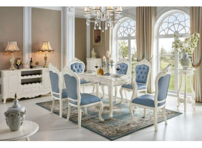 Classic r Table Solid wood Dining room Suite 4x Chair Set Dining table Chairs