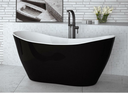 Black designer bathtub freestanding luxury bathtub in black