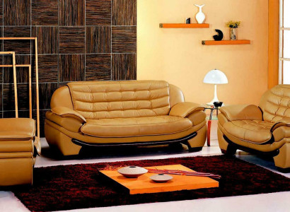 Classic Set Suite 3+2 Seater Leather Sofa Sofa Couch Upholstery Seat Sets