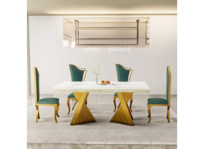 Luxury Dining table Dining room Table Gold Metal Tables Dining tables Furniture Furnishings