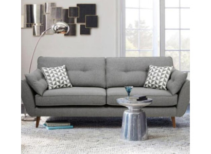 Upholstered Sofa Sofa 2 Seater Textill Seat Design Couch Sofas Fabric Gray 226 cm new
