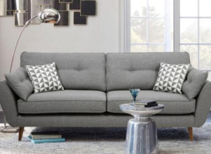 Upholstered Sofa Sofa 2 Seater Textill Seat Design Couch Sofas Fabric Gray 226 cm new