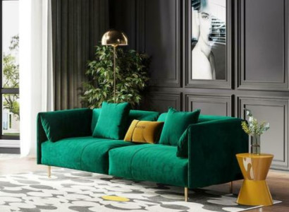 Sofa 2 Seater Velvet Two-seater Relax Velvet Wood Club Seat Design Couch Lounge