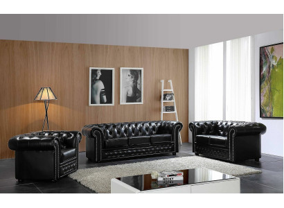 Chesterfield Design Luxury Upholstery Sofa Couch Seat Suite Leather 3 Seater #606