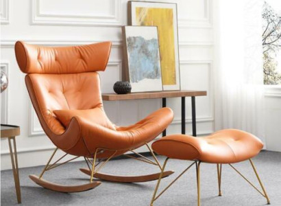 Armchair Metal Design Upholstery Lounge Club Chair Seat Room Swing