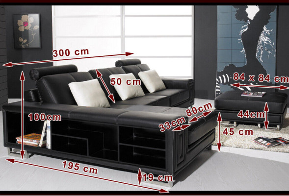 Living landscape Designer Sofa Couch Upholstery Leather Sofas Corner Corner Seat L-shape Genov
