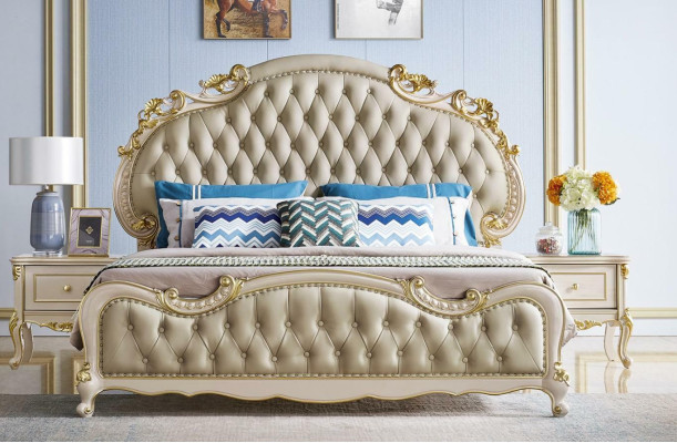 Modern Bed 2x Bedside table 3 pcs. Bedroom Set Bedroom Solid wood