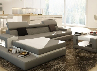 Corner sofa Upholstery Couch Sofa Living landscape Suite Seat Corner Textile Leather