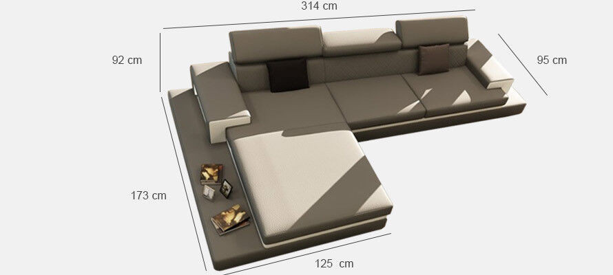 Corner sofa Upholstery Couch Sofa Living landscape Suite Seat Corner Textile Leather