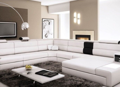 Corner sofa Sofa Couch Upholstery Design Suite Textile Leather Living landscape