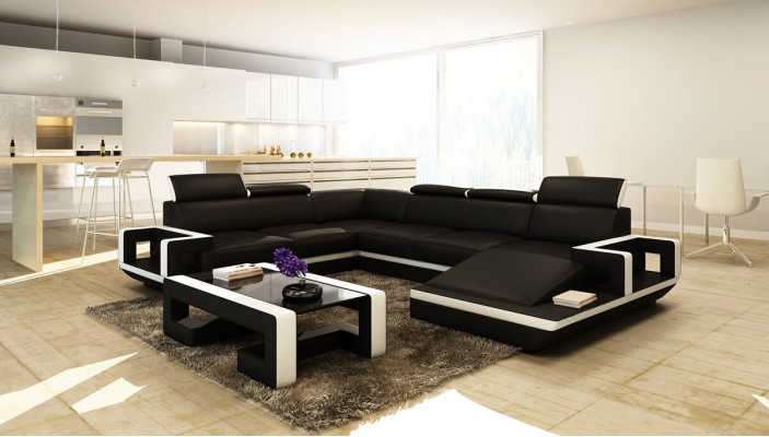 Living landscape Couch Upholstery Corner Suite Designer Leather Sofa Big Sofa new 5102