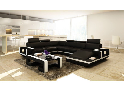 Living landscape Couch Upholstery Corner Suite Designer Leather Sofa Big Sofa new 5102