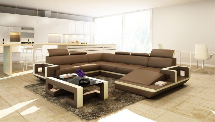 Living landscape Couch Upholstery Corner Suite Designer Leather Sofa Big Sofa new 5102