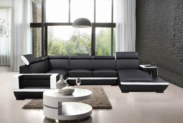 Living landscape Couch Upholstery Corner Suite Designer Leather Sofa Big Sofa new 5102