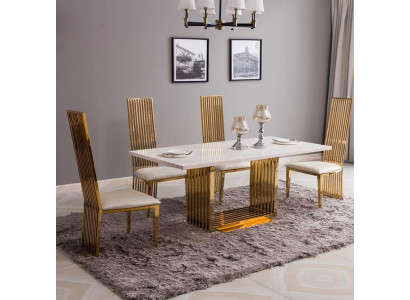 Luxury Table Metal Dining table Mega Design Metal Tables 140x80 Dining room Furniture