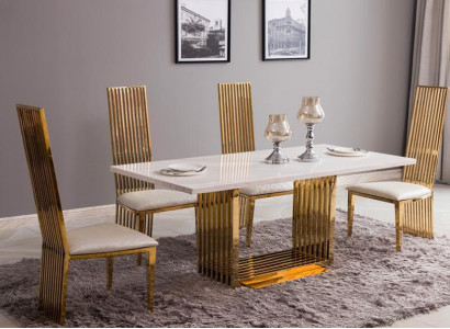 Luxury Table Metal Dining table Mega Design Metal Tables 140x80 Dining room Furniture