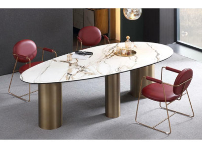 Dining room Furniture stainless steel Oval Dining table Table Design Tables Luxury Furniture Round new