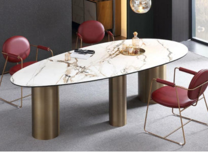 Dining room Furniture stainless steel Oval Dining table Table Design Tables Luxury Furniture Round new