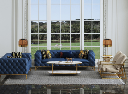 Complete Set Sofa set 3 2 1 1 Seater Luxury Designer 4-piece. leather sofa