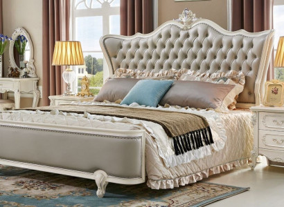 Luxury Chesterfield Baroque Bed Bedside table 3-piece. Bedroom Sets Solid wood