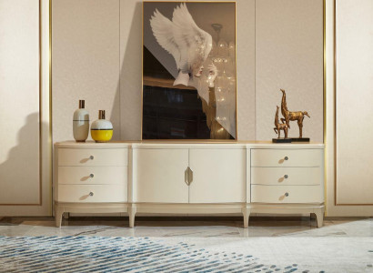 Design Chest of drawers Luxury Shelf Side Low Board Wardrobe Sideboard Solid wood new