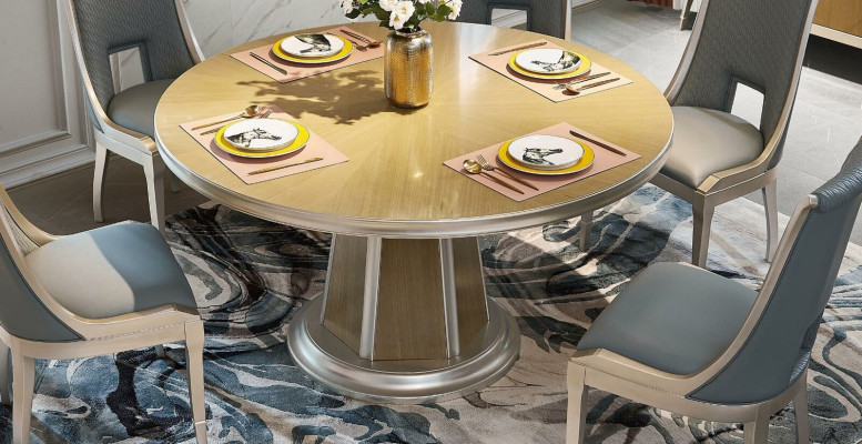 Round Dining table Solid wood Designer Design Living room table Table Dining room
