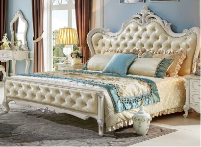 Classic s Double bed Baroque Hotel Beds Upholstered bed Chesterfield Solid wood