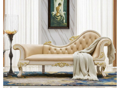 Chaise longues Couch Leather Lounger Ottoman Sofa Chesterfield Solid wood
