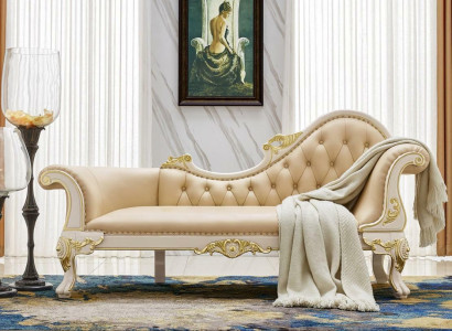 Chaise longues Couch Leather Lounger Ottoman Sofa Chesterfield Solid wood
