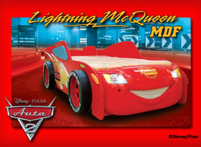 Bed with Mattress Youth Bed Car Vehicle Sports Car Lighting MCQUEEN