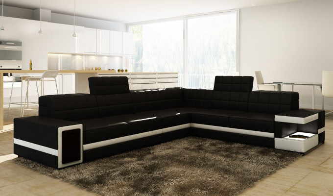 Leather sofa Sofa Couch Sofas Upholstery Seat Corner sofa Living landscape Big XXL