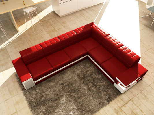 Leather sofa Sofa Couch Sofas Upholstery Seat Corner sofa Living landscape Big XXL