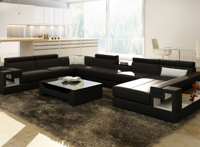 XXL Big Living landscape Leather Sofa Sofa Couch Upholstery Sofas Suite