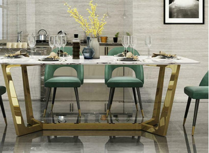 stainless steel Table Luxury Tables Modern Dining room Furniture Dining tables 140x80cm Metal