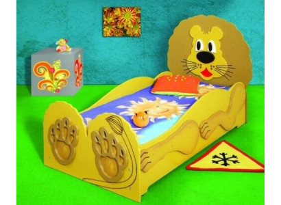 Childrens bed youth bed Bed Beds Incls Mattress Wooden bed 90x200cm animal lion new