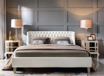 Luxury Bedroom Bed Bedside table Suite Double bed Beds 3pcs Modern White