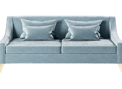 Velvet Three Seater Sofa 3 Seat Sofas Fabric Living room Polyester Modern Luxury Blue
