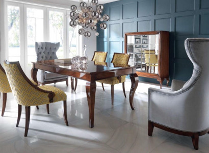 High gloss Table Dining room table Tables Dining table Brown Luxury Dining room Wood new