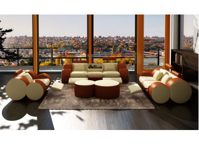 Designer Upholstery Sofa Set Set XXL Leather Sofa Couch 3+2+1 Modern Sofa Sofas