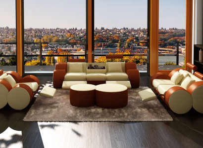 Designer Upholstery Sofa Set Set XXL Leather Sofa Couch 3+2+1 Modern Sofa Sofas