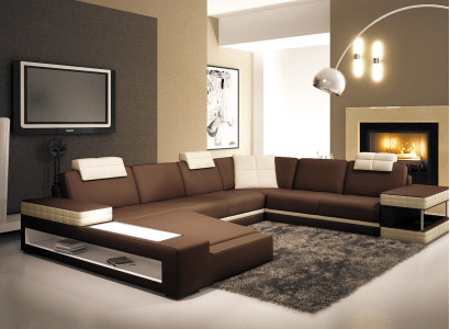 Big XXL Leather Sofa Couch Seat Upholstery U-shape Suite Sofas Leather