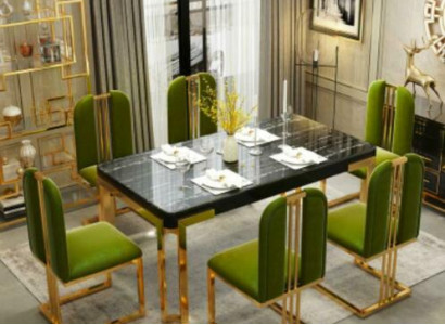 Luxury Tables Dining room Table Modern Metal Dining room table Furniture Gold stainless steel